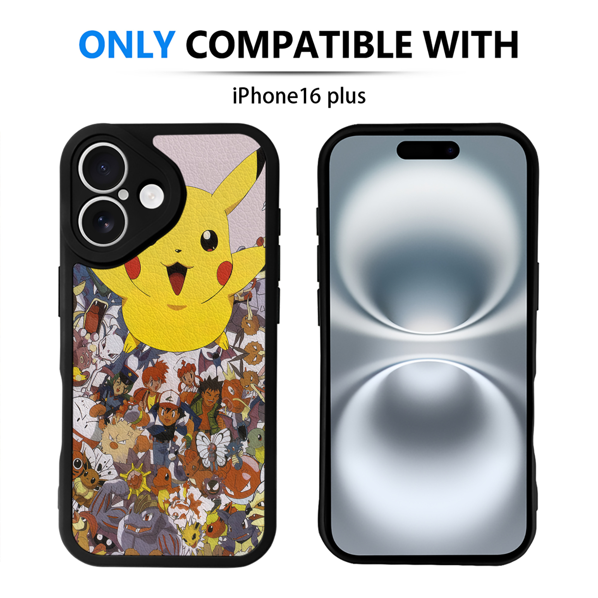 （画像用） ポケットモンスター Pokémon 【iPhone 16シリーズ対応】シリコンスマホケース（レザー調） 材質：シリコン